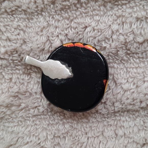 Artisan dichroic glass and silver slide pendant - Picture 4 of 4